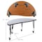 Flash Furniture Round 47.5 W, 76 L, 25 H, Chrome, Laminate, Particleboard, Plastic, Steel, Grey XU-GRP-14CH-A3048CON-48-GY-T-P-CAS-GG - alternate 4